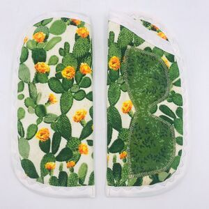 Handmade Sunglasses Eyeglasses Case Soft Fabric Padded Floral Cactus 8" x 3.5"